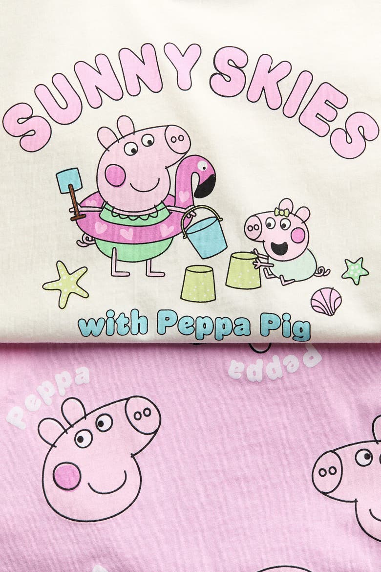 2-pack Printed T-shirts, Alternate, color, Light pink/Peppa Pig
