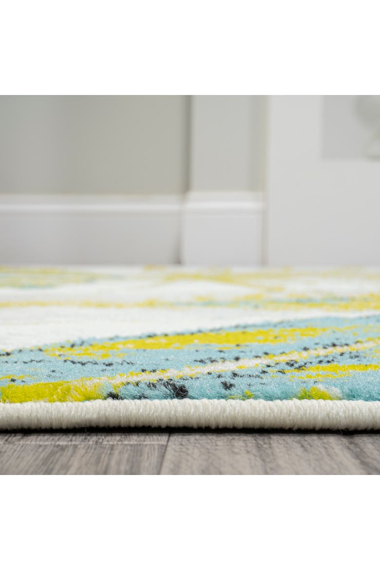 Monstera Tropical Leaves Area Rug, Alternate, color, Ivory/Green