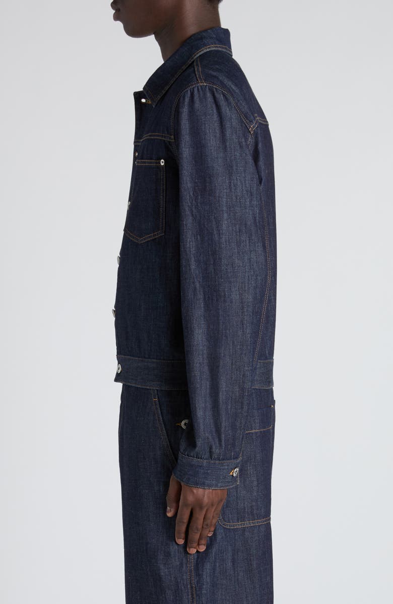 Bottega Veneta Indigo Wash Denim Trucker Jacket, Alternate, color, 4245 Indigo