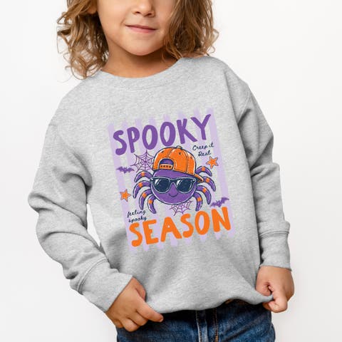 Spooky Season Spider Stripes Toddler Graphic Sweatshirt