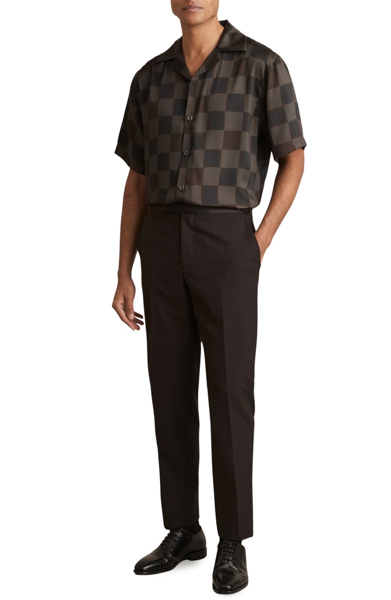 Reiss Reny Check Camp Shirt, Alternate, color, Brown