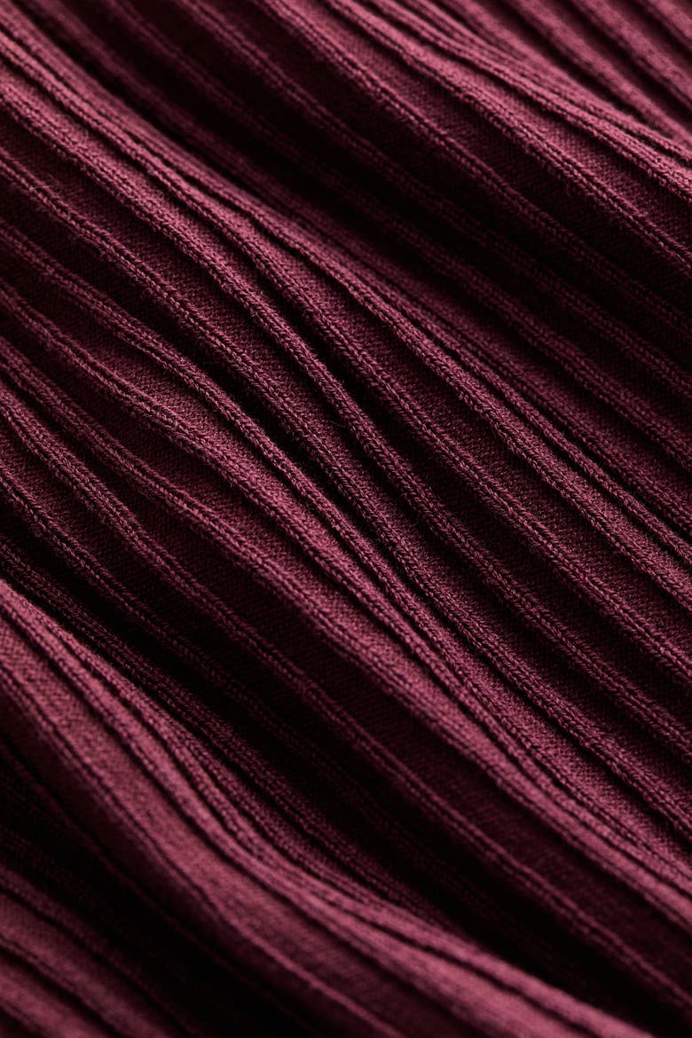 Rib-Knit Mock Turtleneck Dress, Alternate, color, Burgundy