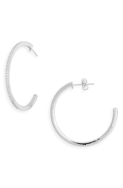 38mm CZ Pavé Hoop Earrings