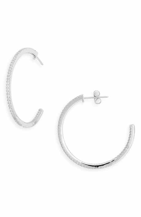38mm CZ Pavé Hoop Earrings