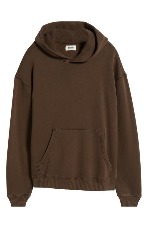Elwood Core Oversize Organic Cotton Brushed Terry Hoodie In Brown