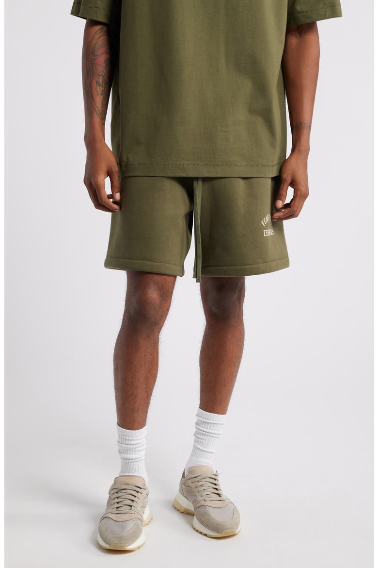 Cotton Blend Fleece Soccer Sweat Shorts, Main, color, MILITARY