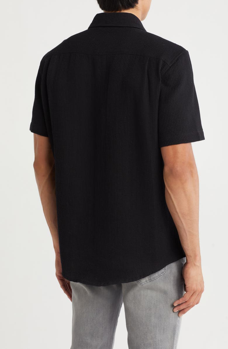 Quiksilver Danya Short Sleeve Cotton Button-Up Shirt, Alternate, color, Black