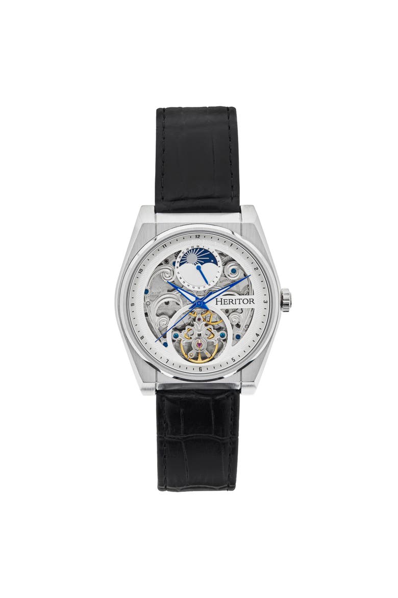 Daxton Skeleton Watch, Main, color, Black/White