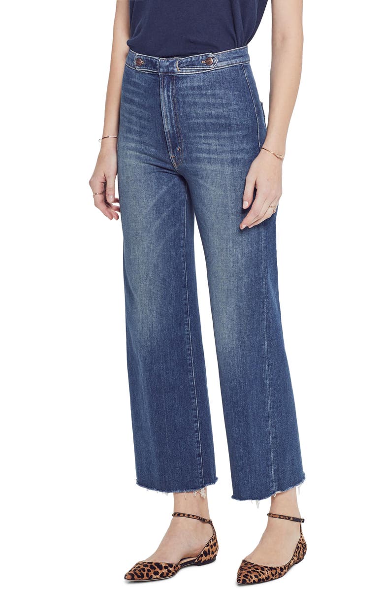 MOTHER The Loop De Loop Frayed Wide Leg Jeans, Main, color, 