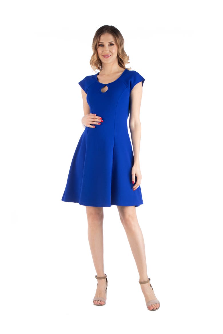 Maternity Dress with Keyhole Neck, Main, color, Blue