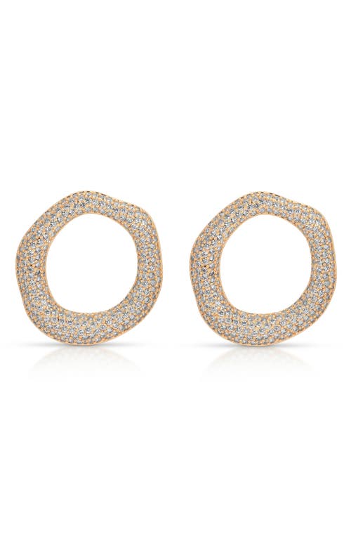 Ettika Pavé Cubic Zirconia Open Circle Drop Earrings In Gold