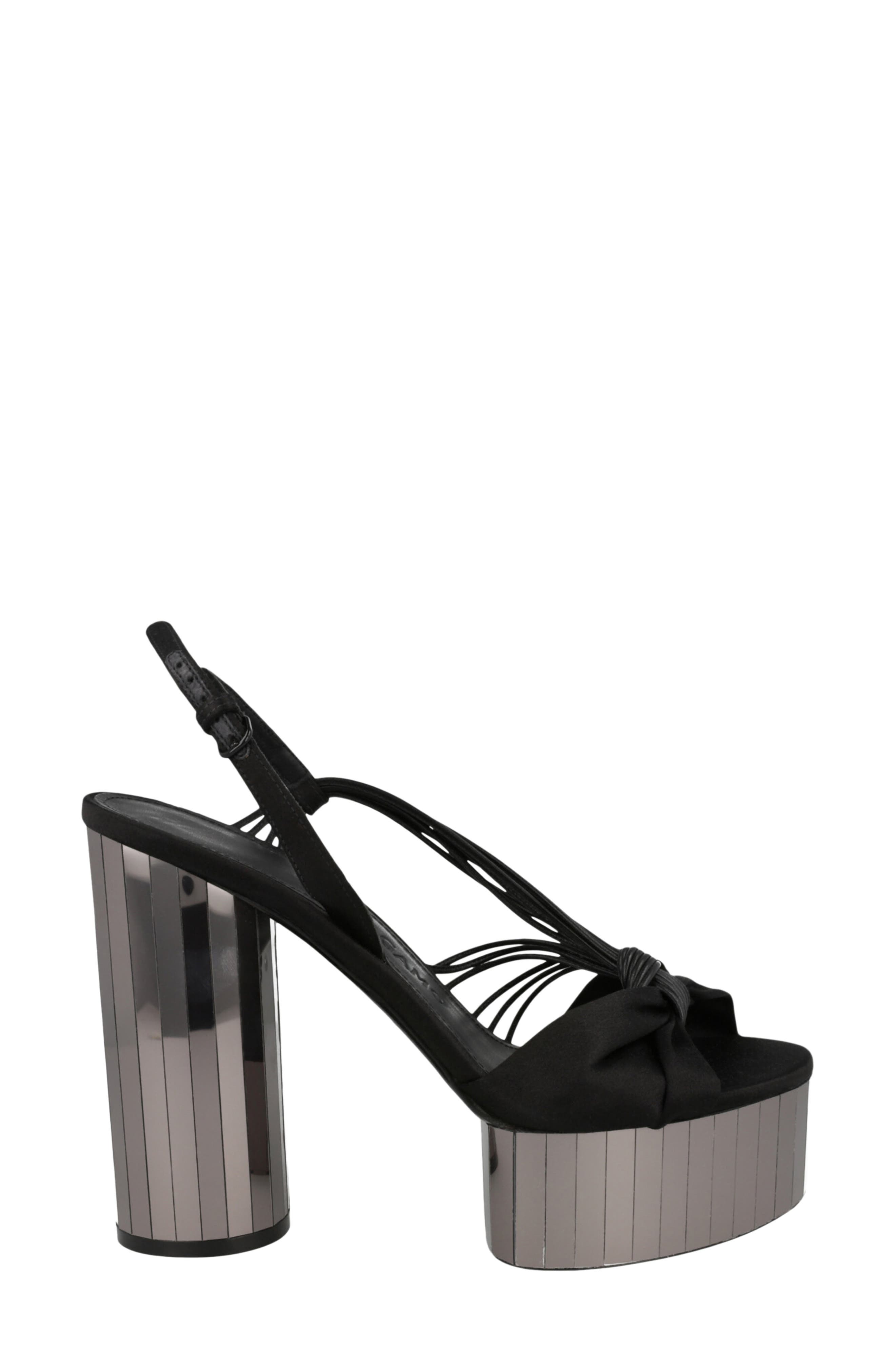 Sabrina Mirrored Platform Sandal, Alternate, color, BLACK