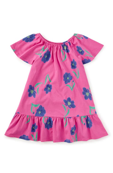 Flutter Sleeve Drop Skirt Dress