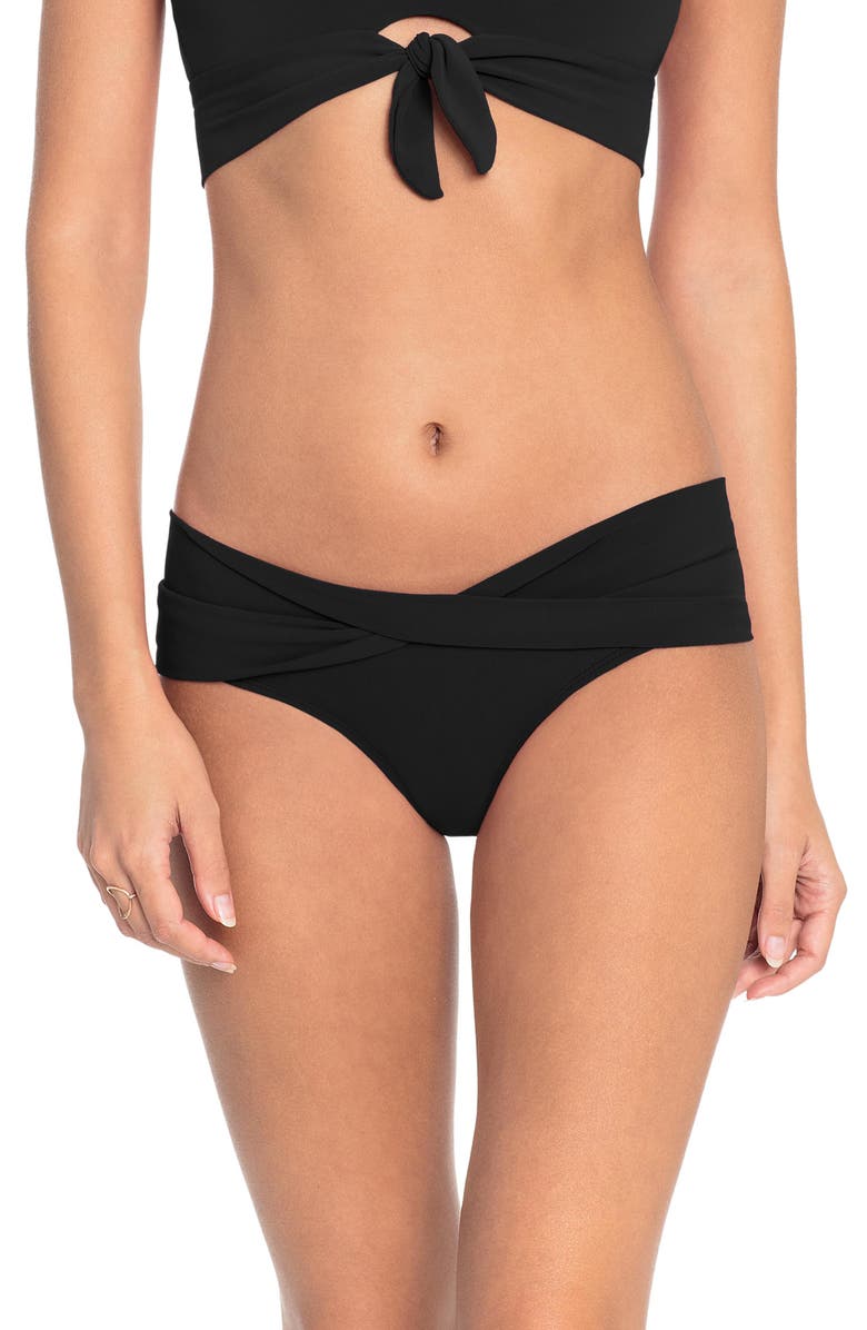 Robin Piccone Ava Twist Hipster Bikini Bottoms, Main, color, Black