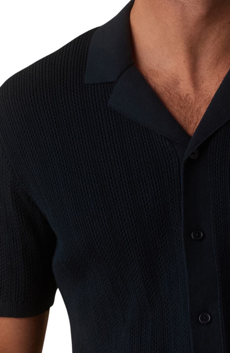 The Normal Brand Robles Texture Knit Camp Shirt, Alternate, color, Dark Oasis