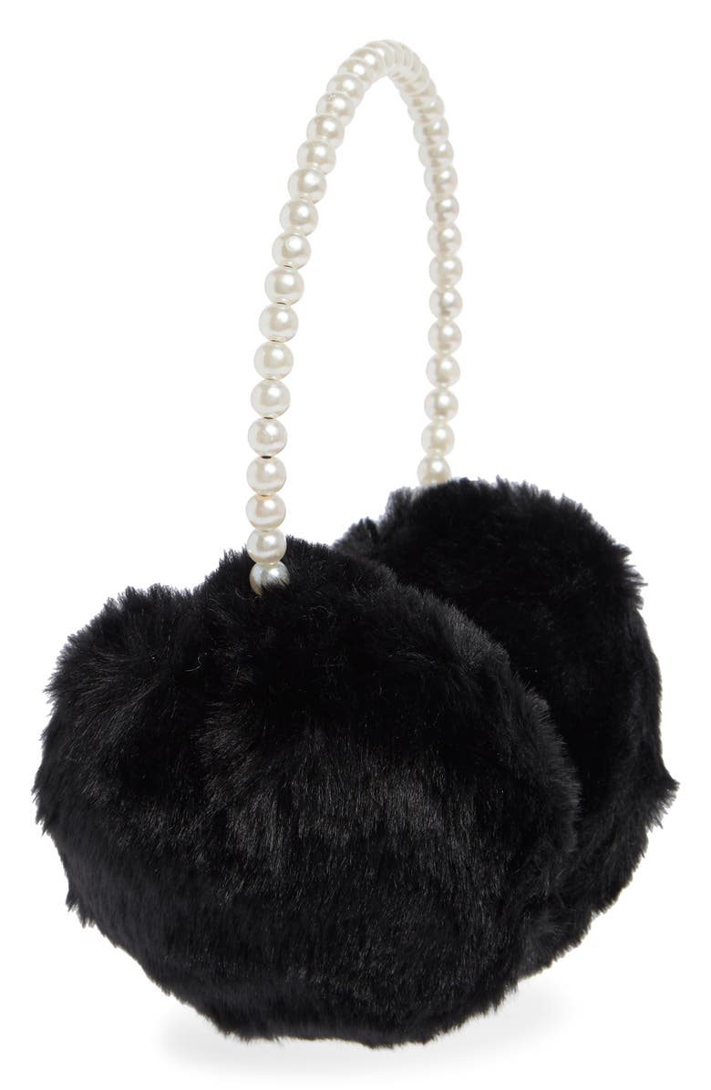 BCBGeneration Stitched Faux Fur Earmuffs, Main, color, Black