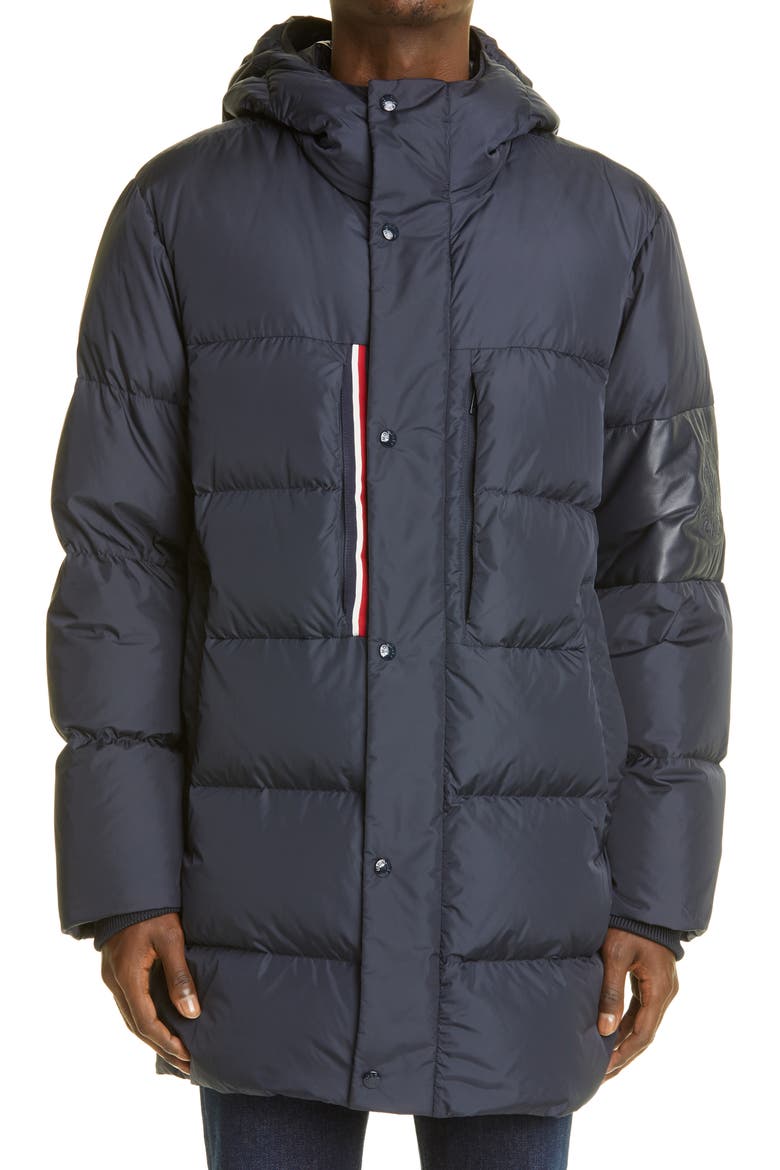 Marceau Water Resistant Down Puffer Coat, Main, color, NAVY