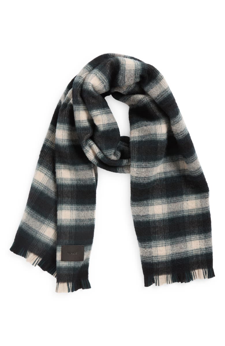 Vince Brushed Double Face Merino Wool Scarf, Main, color, Country Racer