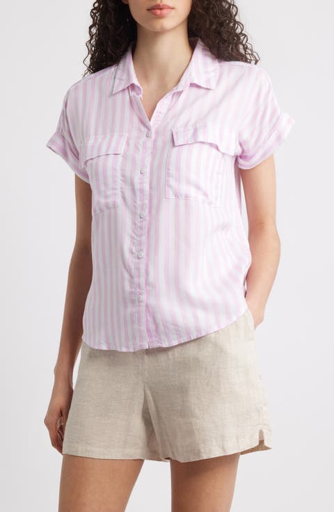 Kaiana Stripe Short Sleeve Button-Up Shirt