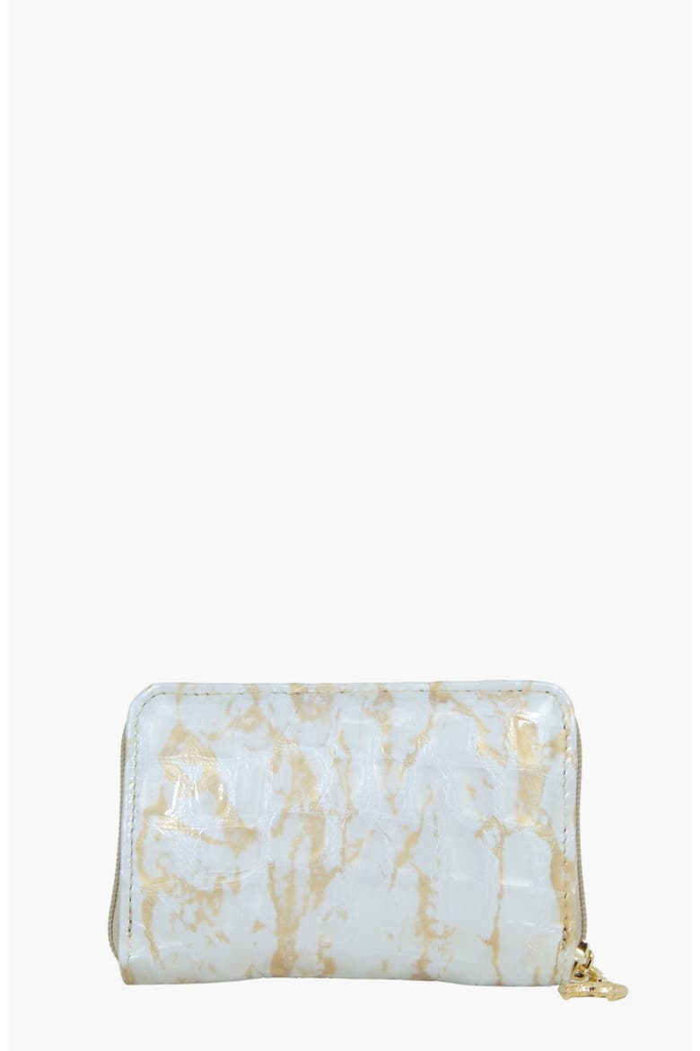 Gallop Patent Leather Card Holder Wallet 217, Alternate, color, Beige / White