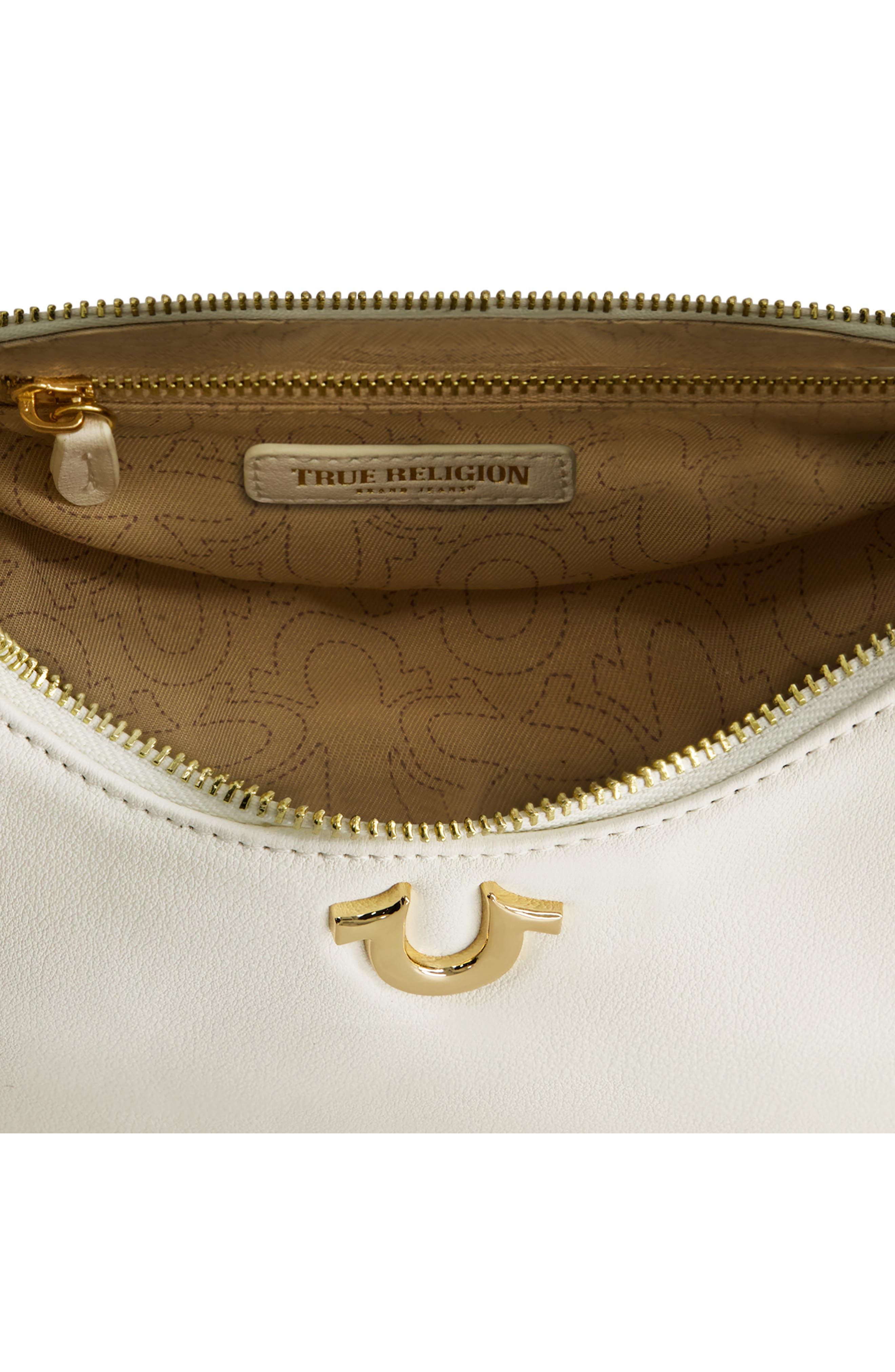 Zip Top Crescent Hobo Bag, Alternate, color, WHITE