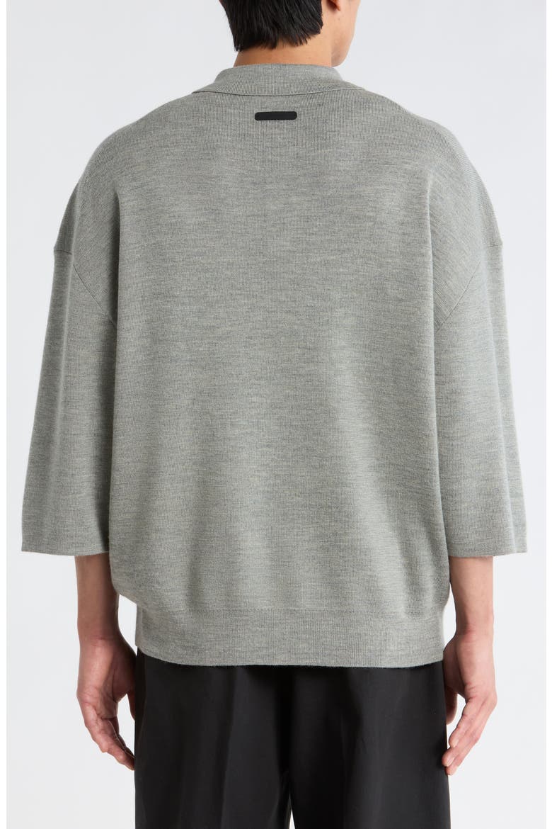 Signature Wool Polo Sweater, Alternate, color, CONCRETE HEATHER