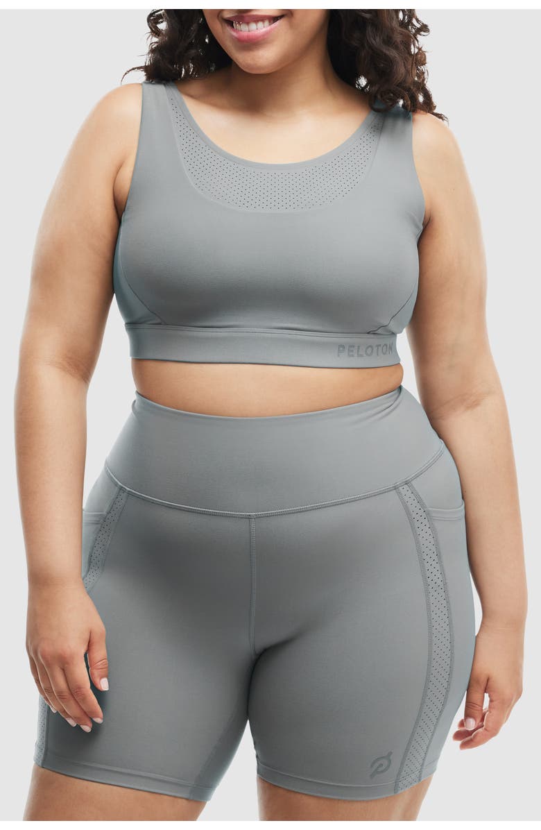 Peloton Cadent Laser Perforated Bra, Alternate, color, Sage Green