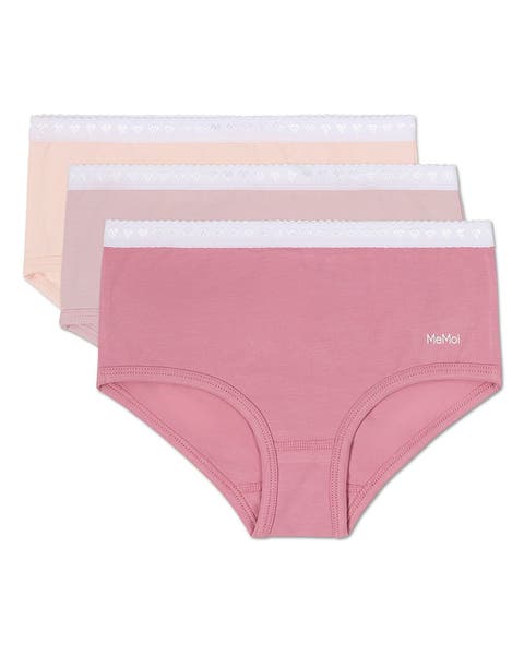 Girls' 3 Pair Pack Solid Chromatic Rose Briefs
