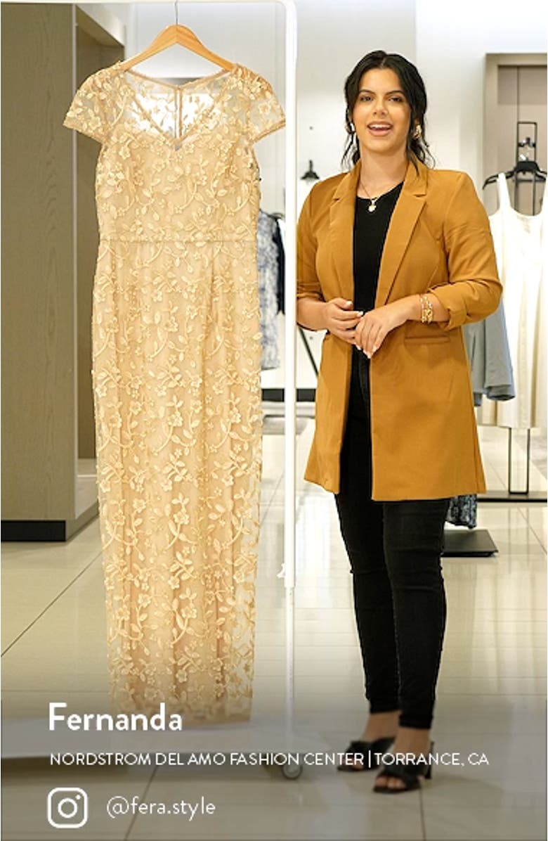 Embroidered Column Gown, sales video thumbnail