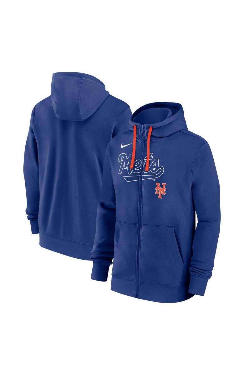 Nike Men's Nike Royal New York Mets Knockout Script Full-Zip Hoodie, Main, color, 