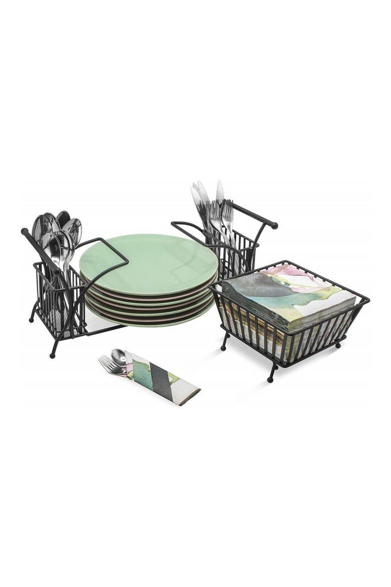 Utensil Buffet Caddy, Alternate, color, BLACK1
