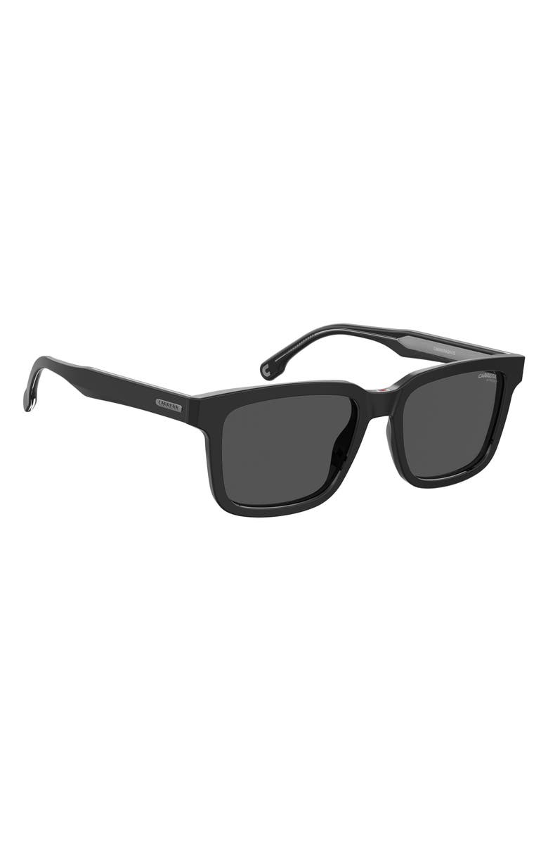 Carrera Eyewear 53mm Chunky Rectangle Sunglasses, Alternate, color, Black