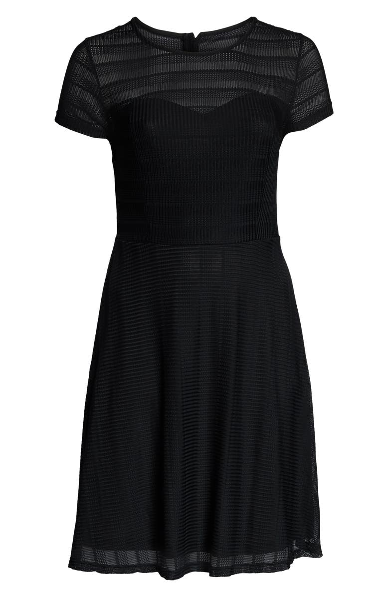 City Chic Textured Heart Fit & Flare Dress, Alternate, color, 