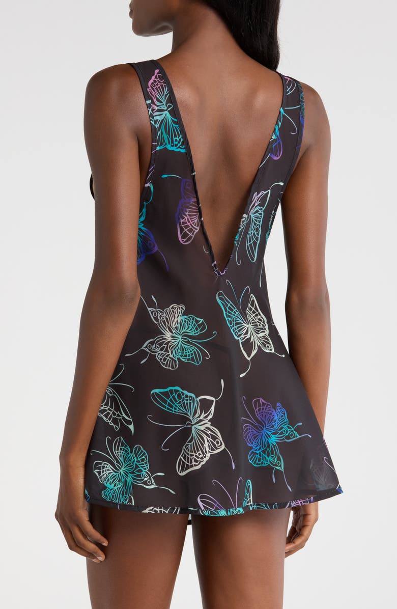 Hauty Mariposa Babydoll Chemise, Alternate, color, Black