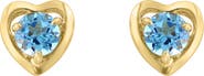 EFFY Round Blue Topaz Heart Stud Earrings