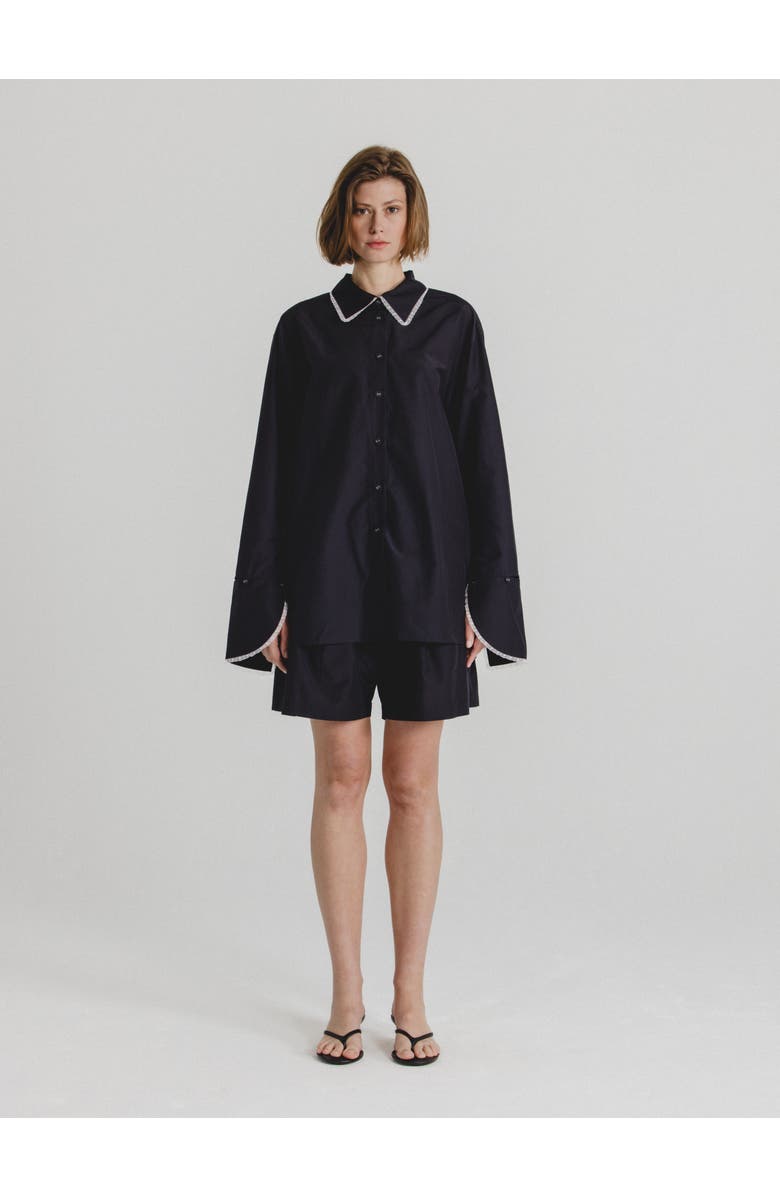 Alas Silk Cotton Shorts, Alternate, color, Black