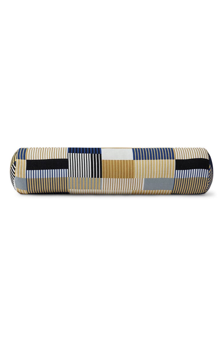 Sunday Citizen Plaid Embroidered Cotton Bolster Pillow, Main, color, 