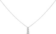 Haus of Brilliance 14K Gold 1/2 Cttw Lab Grown Diamond Three Stone Pendant Necklace