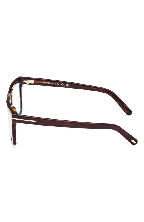 Tom Ford 57mm Square Blue Light Blocking Glasses In Brown
