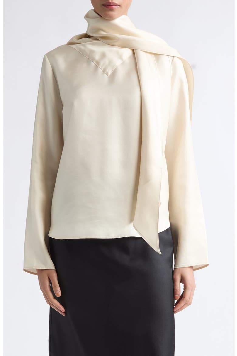 Gala Silk Twill Scarf Top, Main, color, IVORY