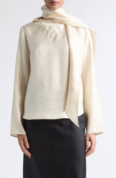 Gala Silk Twill Scarf Top