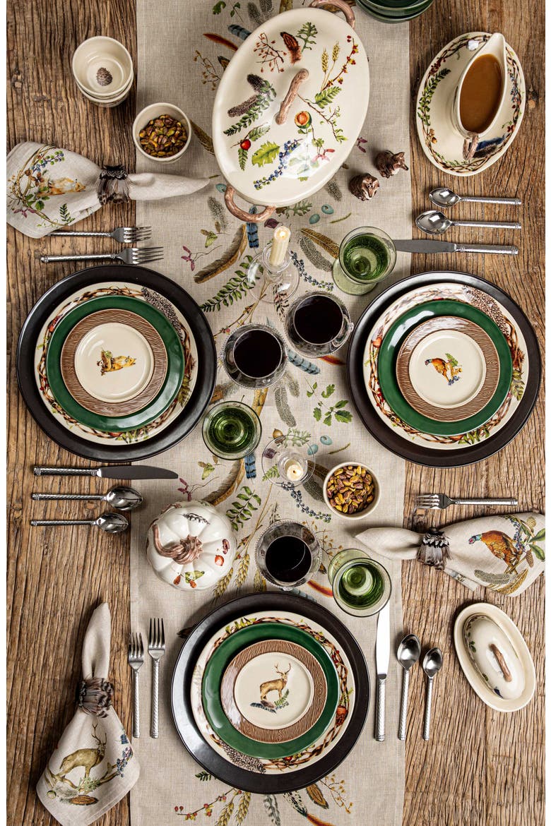 Forest Walk Linen Table Runner, Alternate, color, CAF AU LAIT
