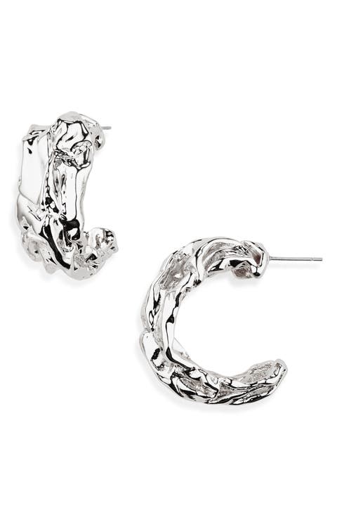 Molten 'C' Hoop Earrings
