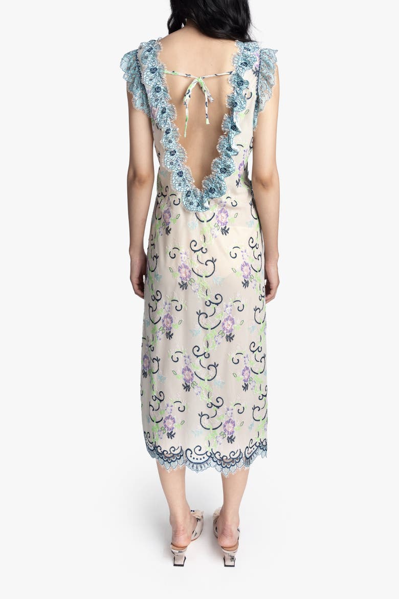 Lady Chatterley's Lace Dress, Alternate, color, DENIM MULTI