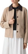 Theory Boxy Suede & Leather Jacket