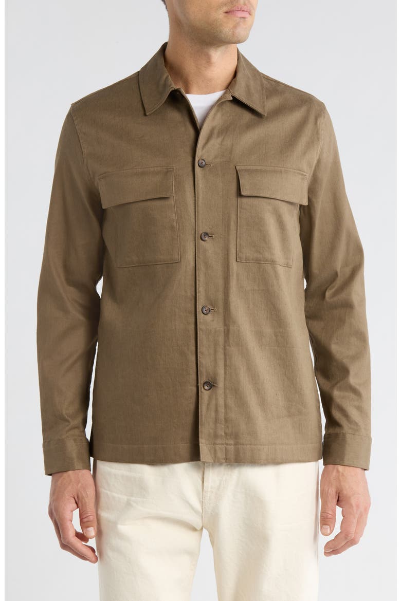 Stretch Linen & Cotton Chore Coat, Alternate, color, KALAMATA