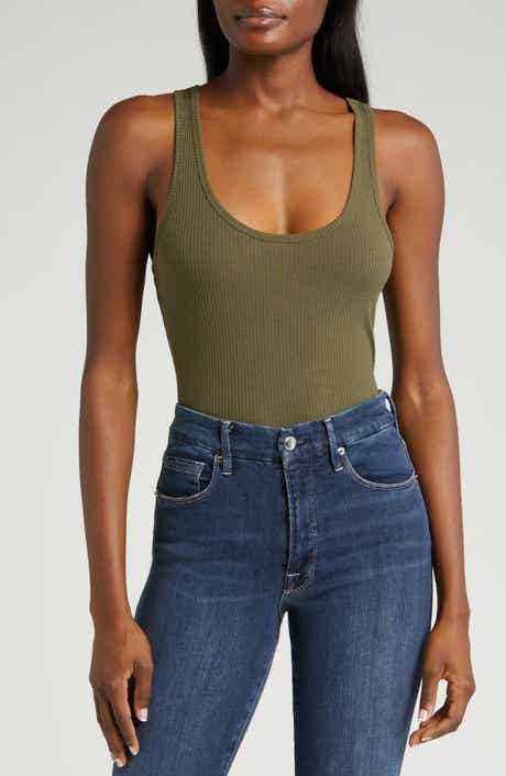 Good American Light Ribbed Crop Tank