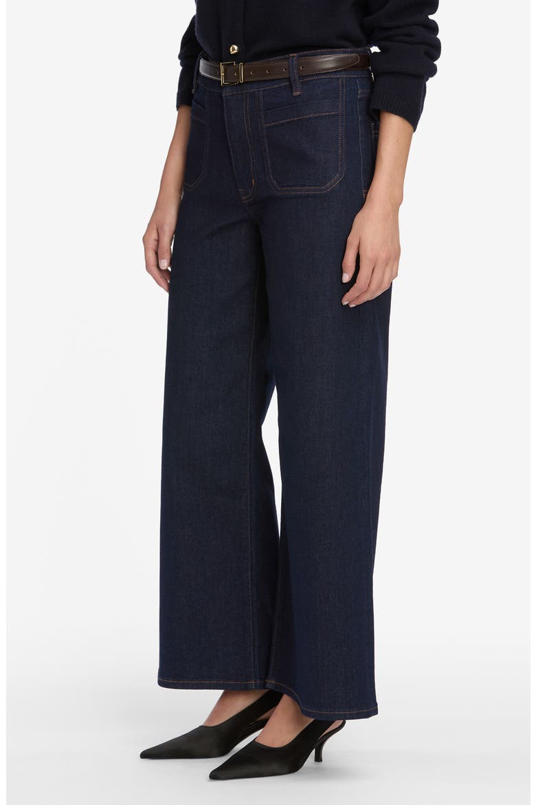 Le Pixie Slim Palazzo Patch Pocket High Waist Wide Leg Jeans, Alternate, color, RINSE