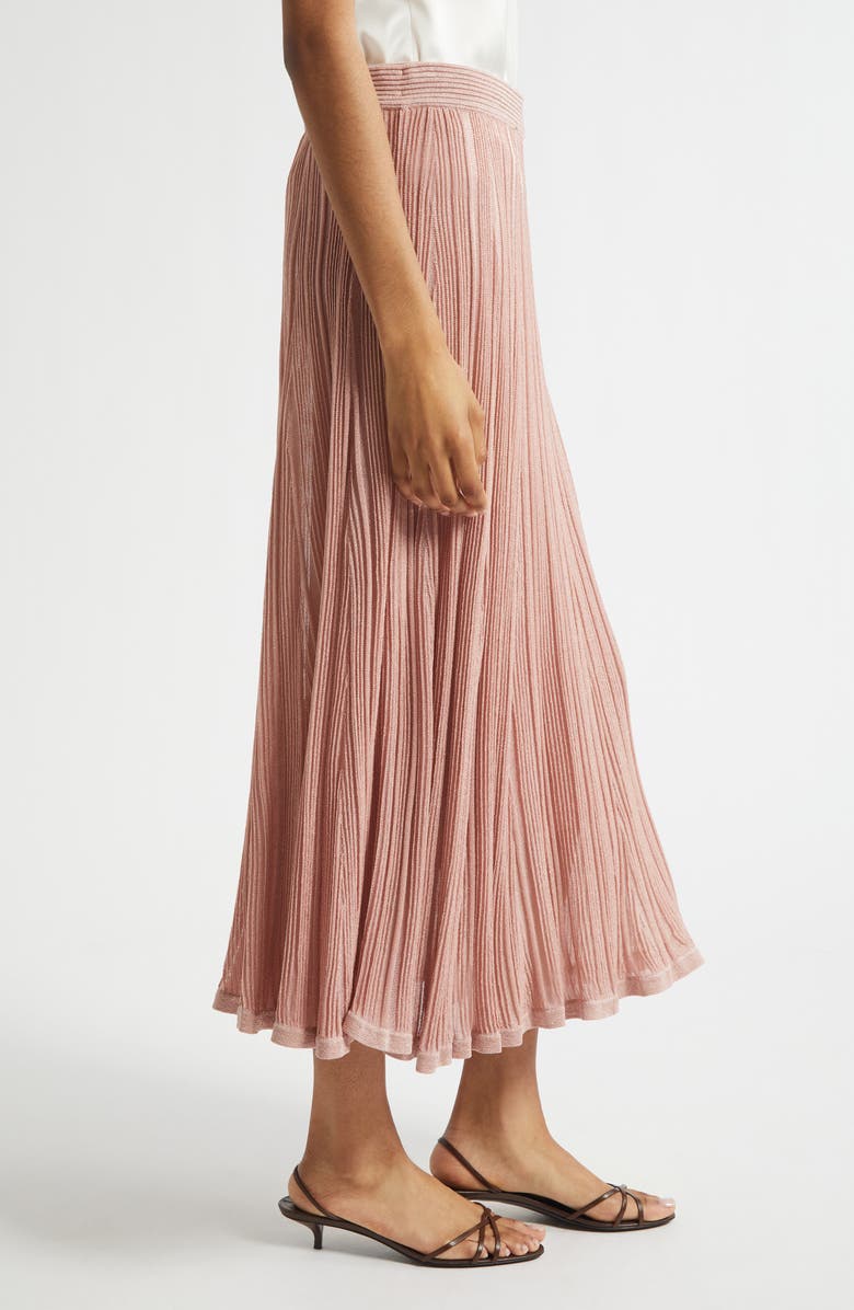 Zimmermann Lucky Metallic Rib Maxi Skirt, Alternate, color, Metallic Pink