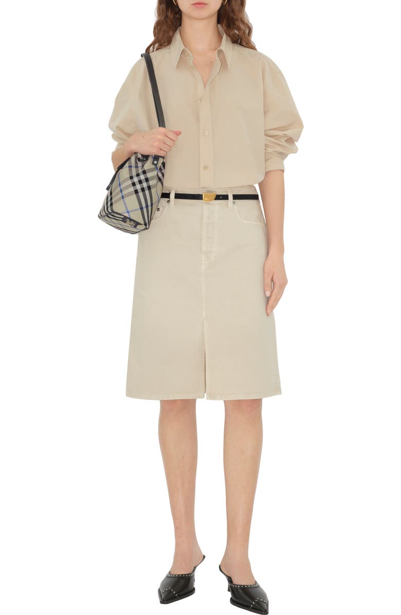 Burberry Mini Check Bucket Bag, Alternate, color,